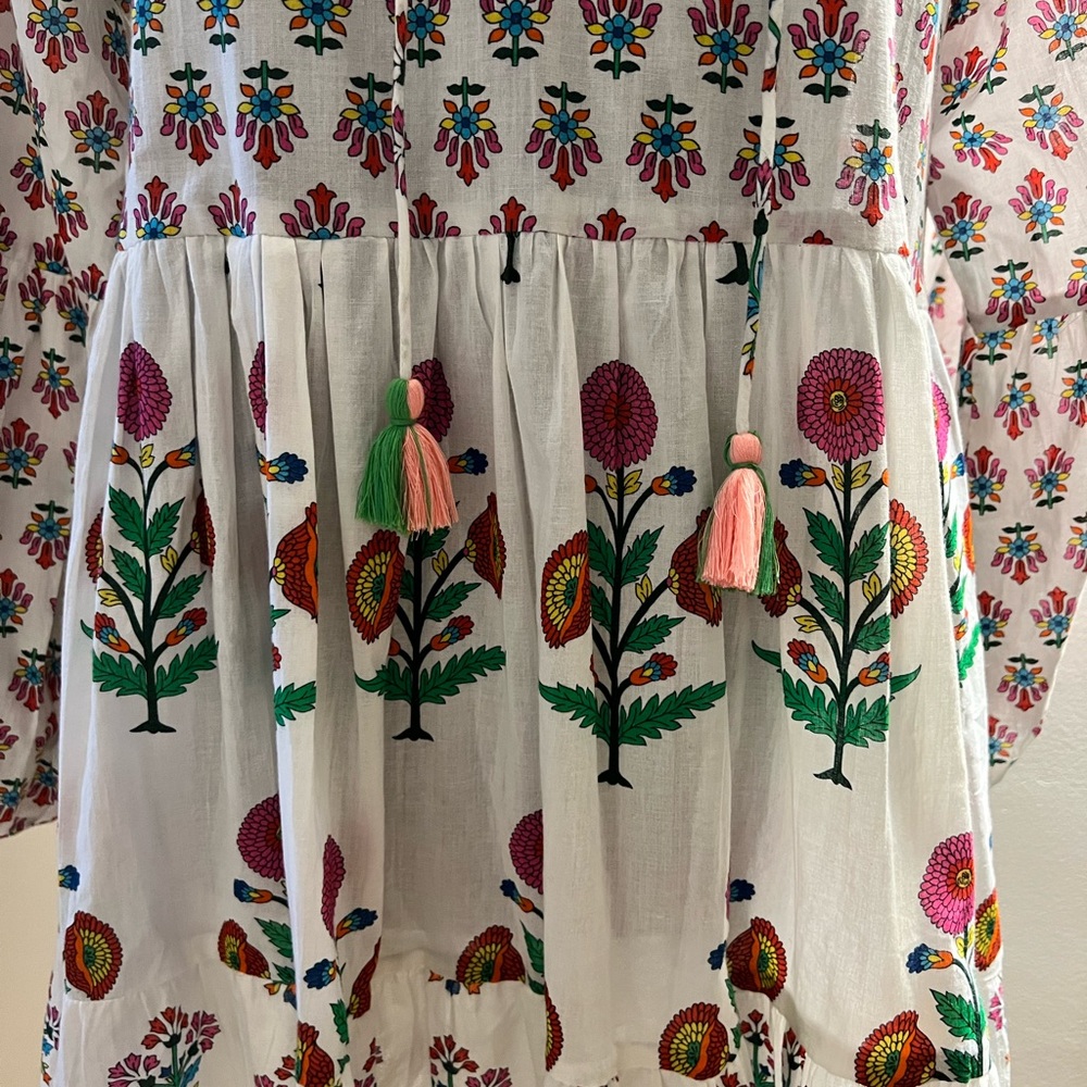 HARRINGTONS small boho dress or cover up floral cotton
